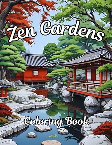 Zen gardens coloring book cover